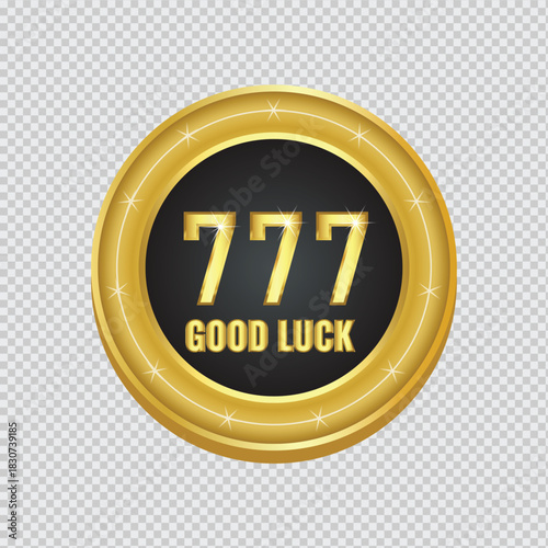 777 VIP card chip vector design