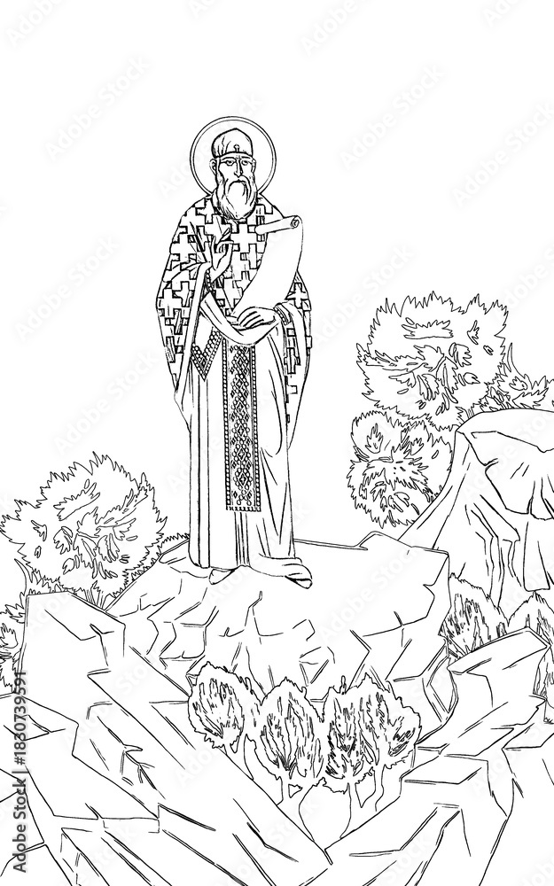 Obraz premium Greek coloring page in Byzantine style