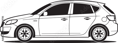 PriDetailed Vector Illustration of a Modern Hatchback Carnt