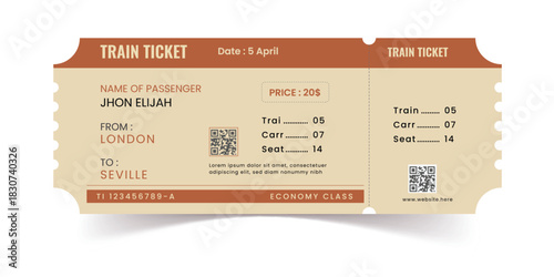 Tranin ticket boarding pass traveler railway transport