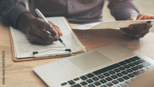 Working and checking documents in office