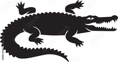 PStriking Crocodile or Alligator Silhouette Vectorrint