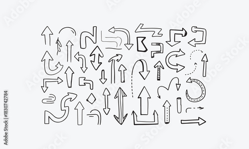 Hand drawn vector alphabet and letters set with sketch style font