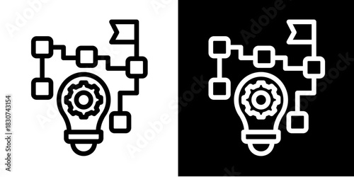 Strategic Pivot  Icon Set White Style Collection
