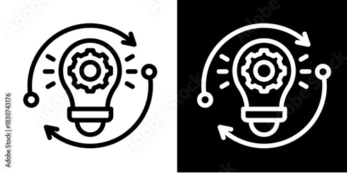 Innovation Cycle  Icon Set White Style Collection
