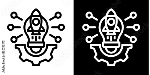 Idea Launch  Icon Set White Style Collection
