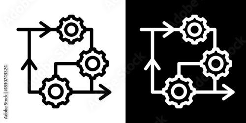 Business Loop  Icon Set White Style Collection
