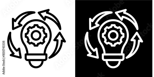 Process Innovation  Icon Set White Style Collection
