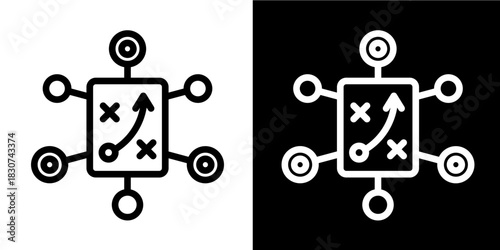 Strategic Framework  Icon Set White Style Collection
