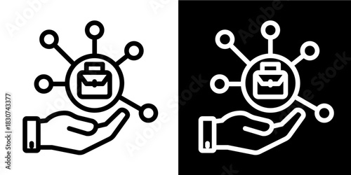 Business Mapping  Icon Set White Style Collection
