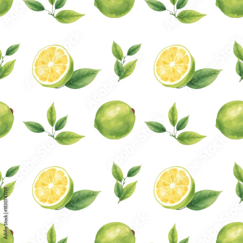 Texture with lemons, citrus fruits, fresh, sour, soft pastel yellow tones, repeating watercolor pattern.