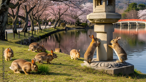 Rabbits in the park