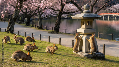 Rabbits in the park