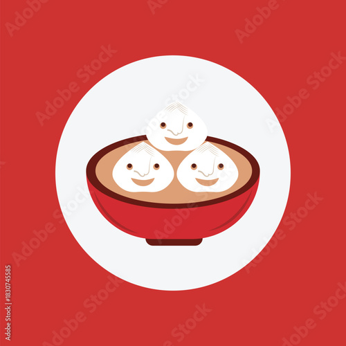 Cute cartoon Dim sum