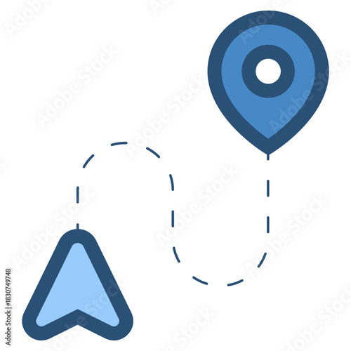 route navigation GPS start to finish icon