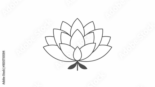 Elegant minimalist lotus flower line art for tranquil designs
