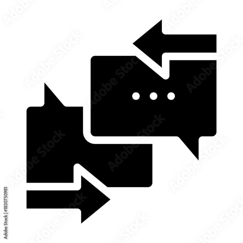 Chat Message Bubbles Vector Icon. Communication icons. Talk bubble, dialog. Web icon. Online communication. Conversation, SMS, Notification, Group Chat. Chatting icons in different styles