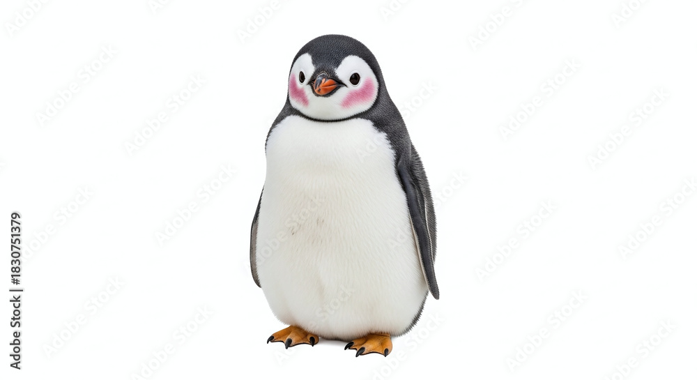 Fototapeta premium Cute penguin figurine isolated on white.