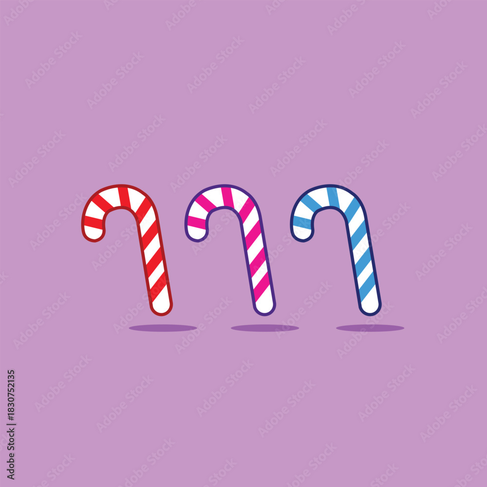 Obraz premium Candy Canes Cartoon Illustration