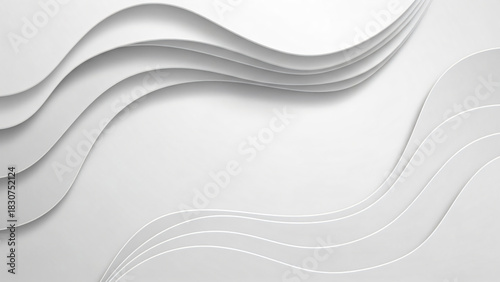 Abstract White Paper Cut Waves Background