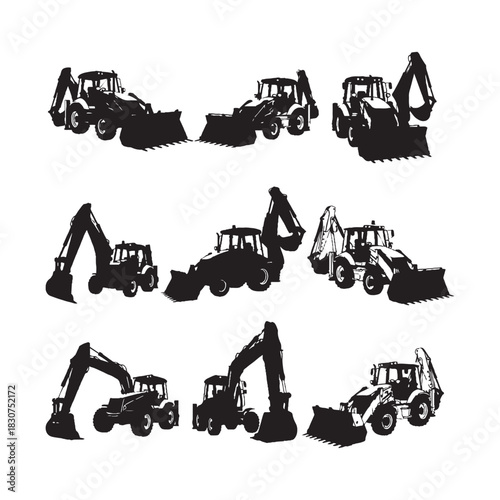 Backhoe Silhouettes