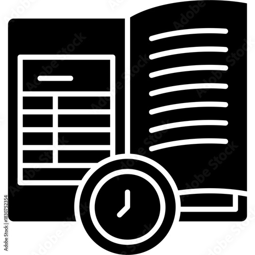 Glyph Solid Book Rental Icon