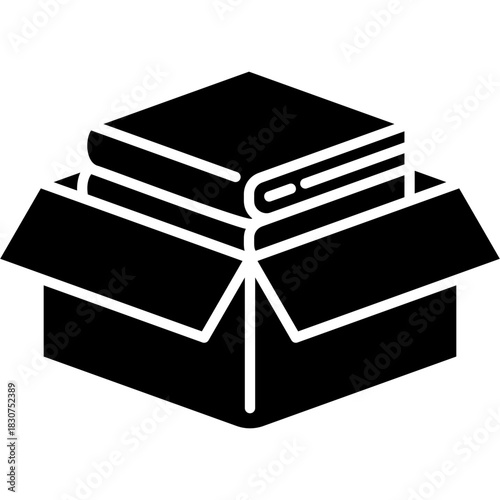 Glyph Solid Book Donation Icon