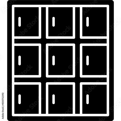 Glyph Solid Library Locker Icon