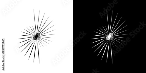 Dynamic abstract spiral sound wave rhythm lines. Circular spiral sound wave rhythm of lines. Circular futuristic abstract lines, black and white background.	
