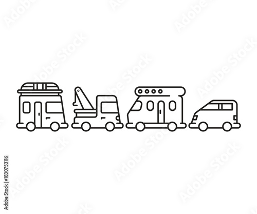 car and vehicle icons set vector