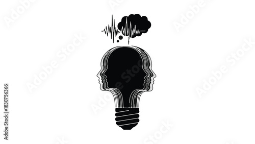 Abstract architectural perspective of repeating dark geometric archways receding into light