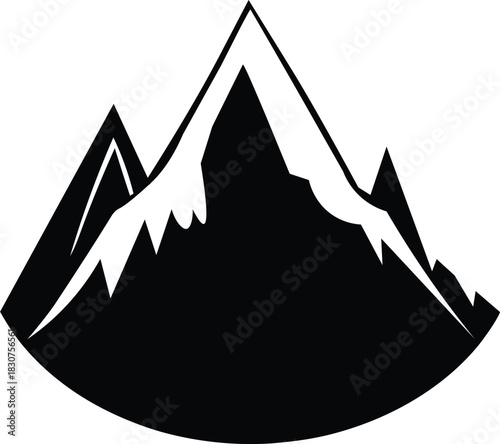 Bold mountain vector silhouette design for creative projects