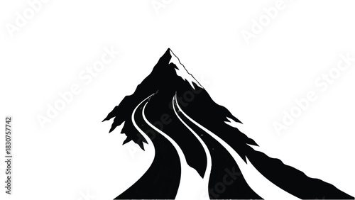 Abstract architectural perspective of repeating dark geometric archways receding into light