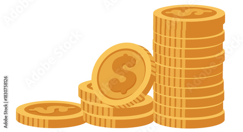 Growing Stack of Gold Coins Financial Growth and Investment Concept