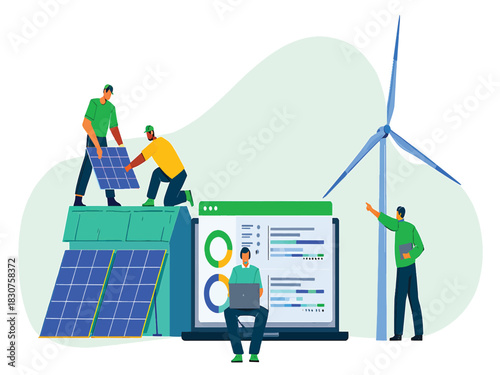 Renewable energy installation and monitoring with technology