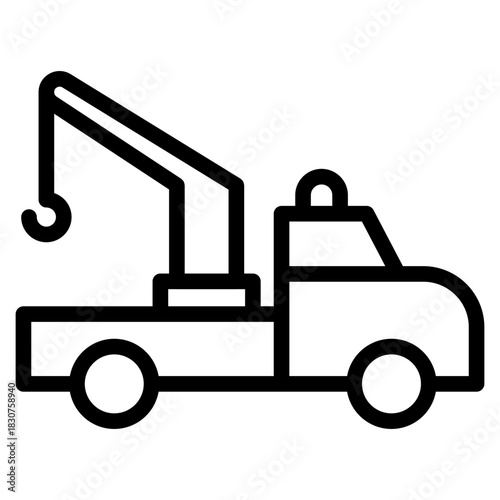 Construction vehicle fill icon . Vector pictograms of bulldozer, loader, grader, paver, roller, lowboy hauler, utility, concrete mixer, thin linear illustration.