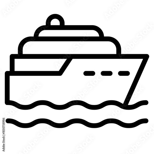 List of different type of water transportation, ships, and boats icon. Artwork of cruise, brig, sailboat, yacht ferry, trawler, speedboat, jet ski, windsurfer, pontoon, container ship, and tanker.