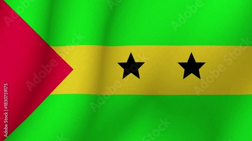 Wallpaper Mural The flag the Democratic Republic of Sao Tome and Principe. The evolving national flag the Sao Tome and Principe in 3d format. 1080p HD animation for presentation Torontodigital.ca