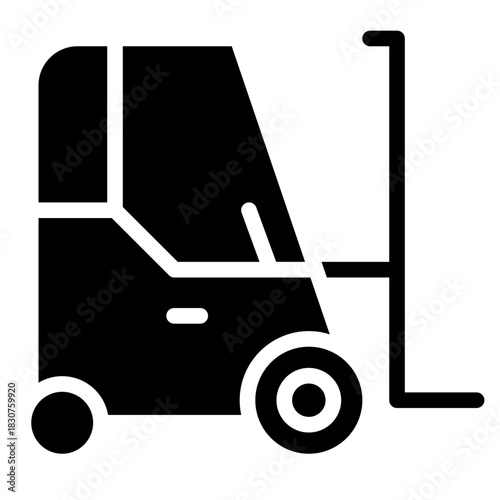 Construction vehicle fill icon . Vector pictograms of bulldozer, loader, grader, paver, roller, lowboy hauler, utility, concrete mixer, thin linear illustration.