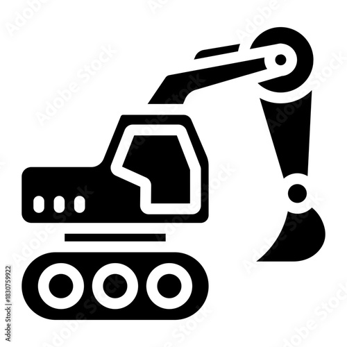 Construction vehicle fill icon . Vector pictograms of bulldozer, loader, grader, paver, roller, lowboy hauler, utility, concrete mixer, thin linear illustration.