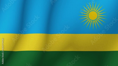 Wallpaper Mural The flag the Republic of Rwanda. The evolving national flag the Rwanda in 3d format. 1080p HD animation for presentation Torontodigital.ca