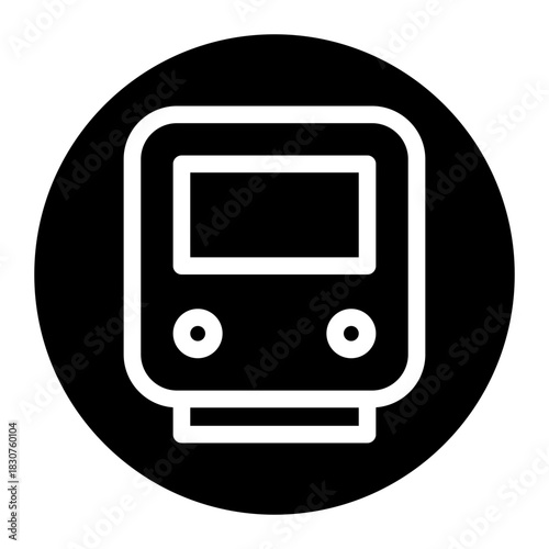 Train / railroad / subway flat icon for transportation apps and websites