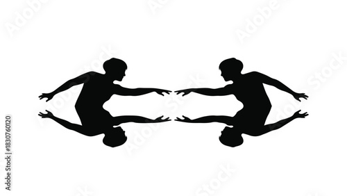 Abstract architectural perspective of repeating dark geometric archways receding into light