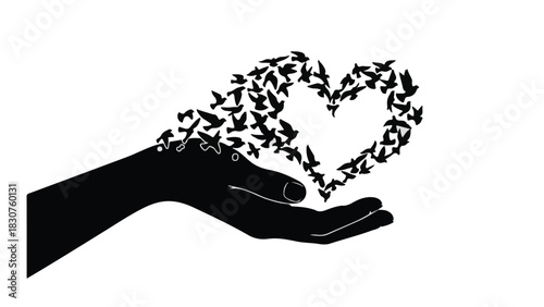 Abstract architectural perspective of repeating dark geometric archways receding into light