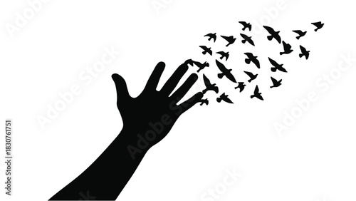 Abstract architectural perspective of repeating dark geometric archways receding into light