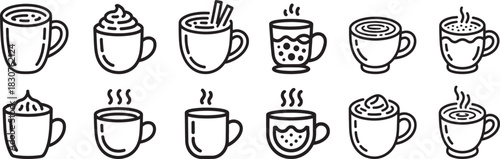 Coffee Cup Doodle Set