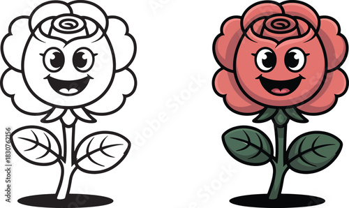 Cute Cartoon Flower Pair