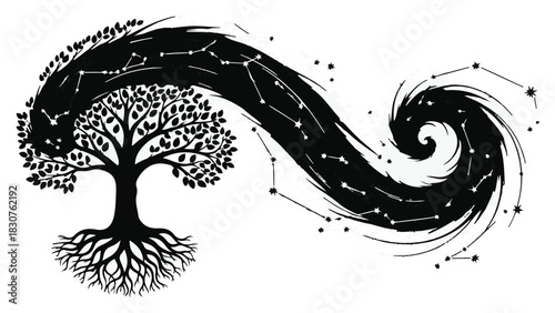 Abstract architectural perspective of repeating dark geometric archways receding into light