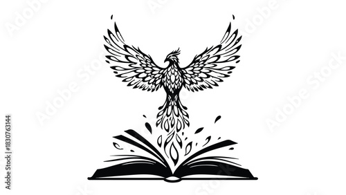 Abstract architectural perspective of repeating dark geometric archways receding into light