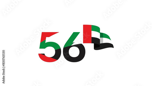Festive colorful number 50 graphic element